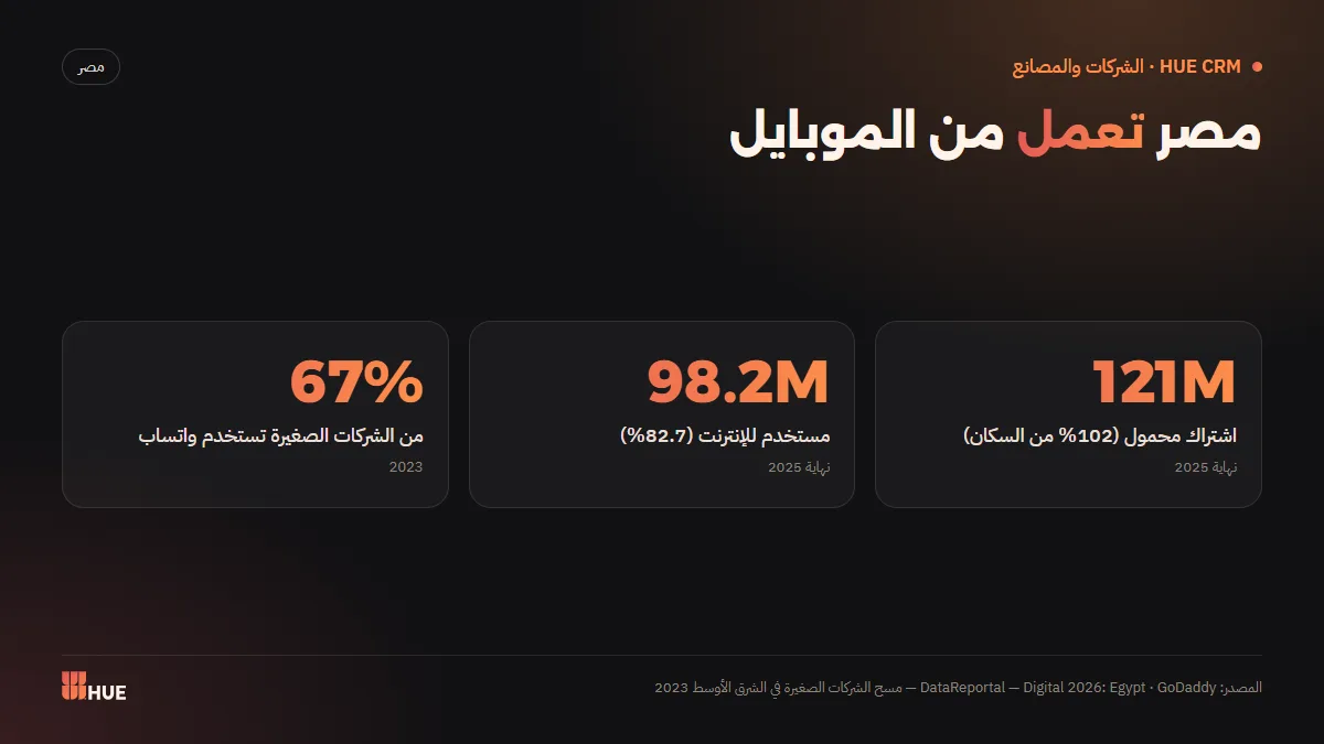 Mobile and internet reach and WhatsApp use among Egyptian businesses